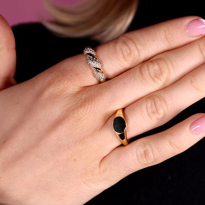 Blank Oval Ring Gold